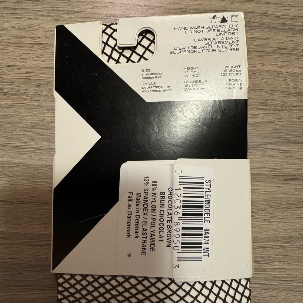 DKNY Chocolate Brown Net Tights - Picture 3 of 4